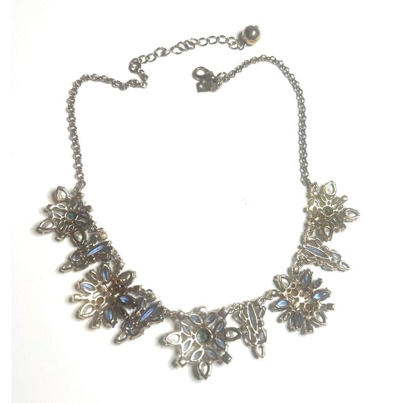 Kate Spade Necklace Snowy Nights Blue Crystal Floral Cluster Rose Gold Tone - Picture 6 of 8
